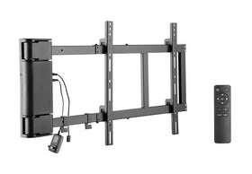 ynVISION.DESIGN motorized swing-out mount for 32–75 inch TV with smooth 90° swivel.