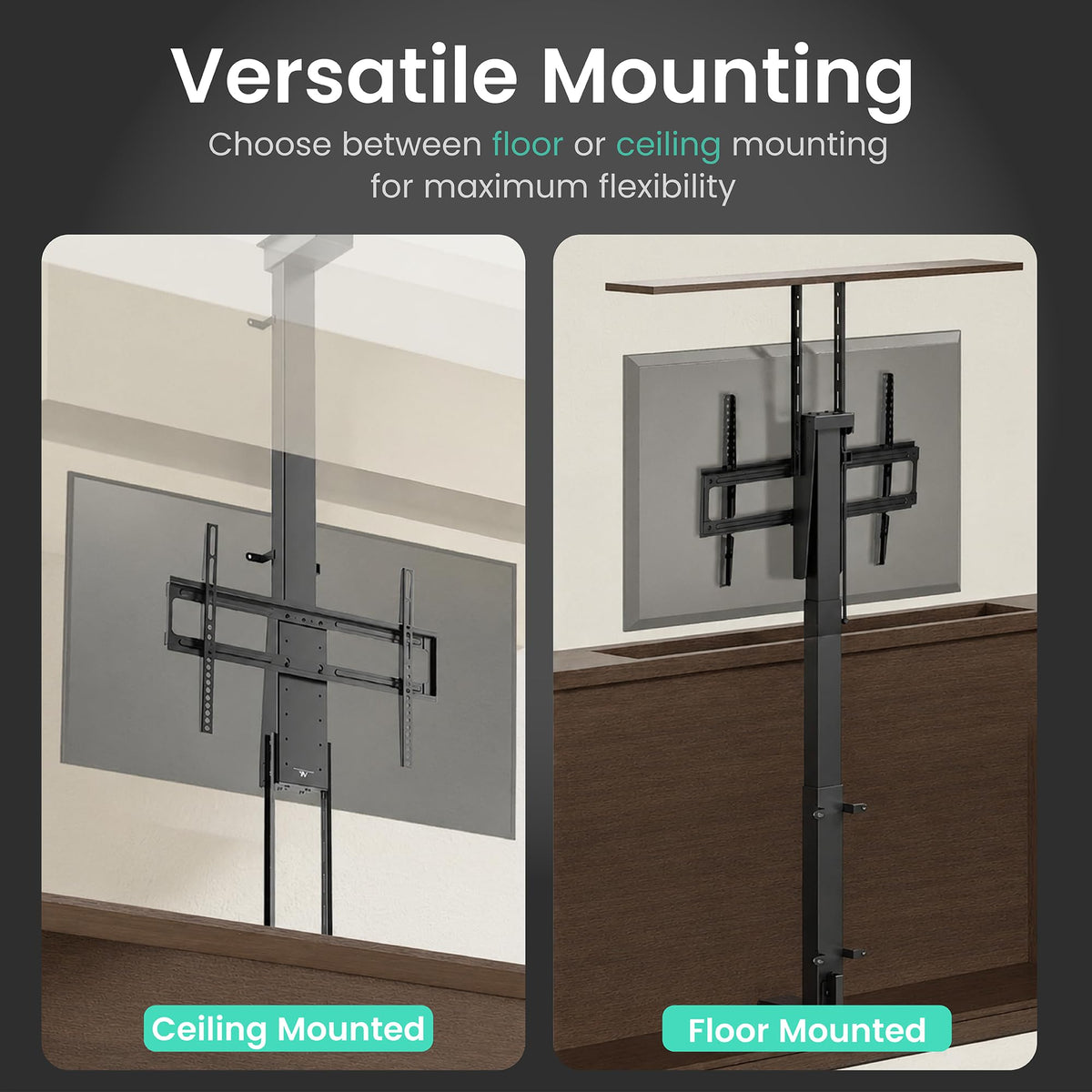 ynVISION.DESIGN lift showing 47 inch travel distance for optimal viewing height