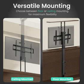 ynVISION.DESIGN lift showing 47 inch travel distance for optimal viewing height