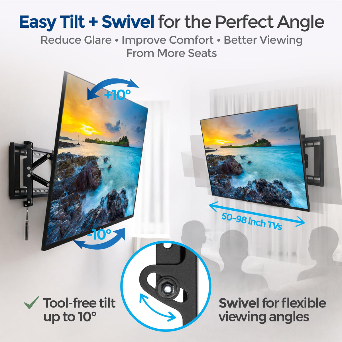 ynVISION.DESIGN pull-out 5-4 inch cable management feature behind the TV
