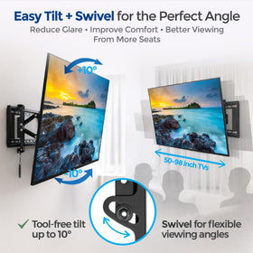 ynVISION.DESIGN pull-out 5-4 inch cable management feature behind the TV