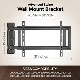 ynVISION.DESIGN Swing Bracket with left-right hinge for flexible mounting.