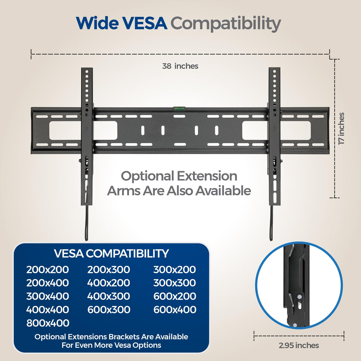 ynVISION.DESIGN tilt with lock and anti-theft capability for secure viewing angles