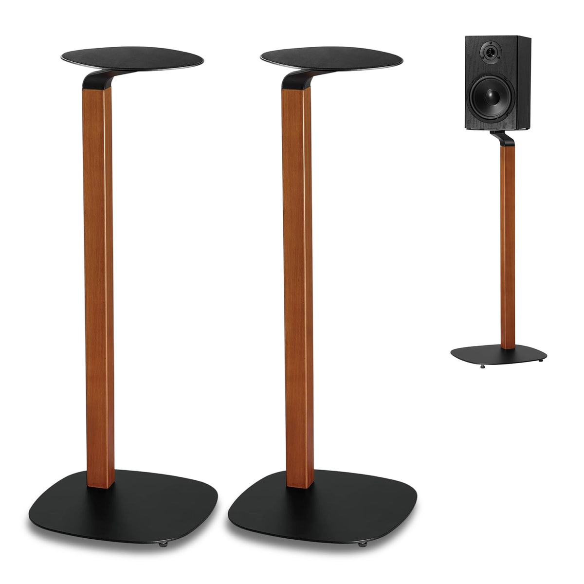 ynVISION.DESIGN Uiniversal speaker stands top view shows sturdy 7.87 inch square top plate.