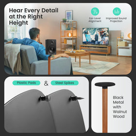 ynVISION.DESIGN Uiniversal 30.75 inch height supports optimal listening position.