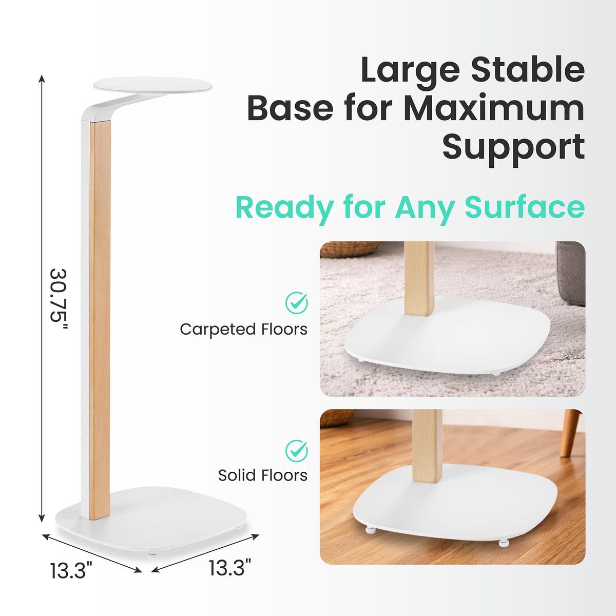 ynVISION.DESIGN universal wood-metal speaker stands fully assembled for quick setup.