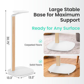 ynVISION.DESIGN universal wood-metal speaker stands fully assembled for quick setup.