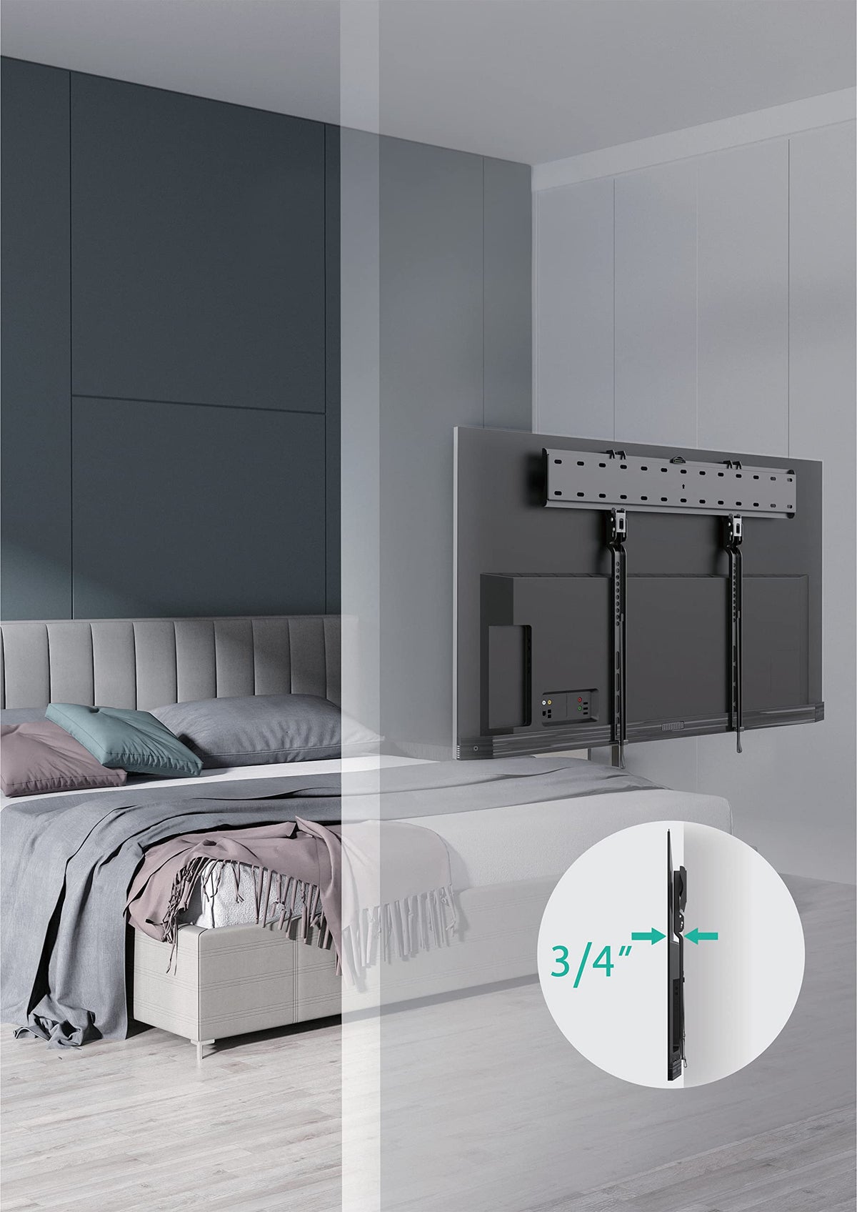 ynVISION.DESIGN automatic spring locks for easy TV removal when needed