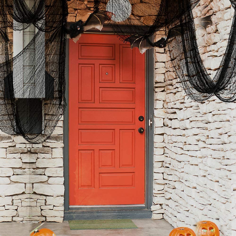 Yobbai black fabric paired with webs for yard decoration.
