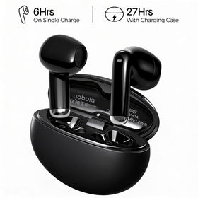 Yobola Earbuds compact-charging-case enables extended listening on the go.