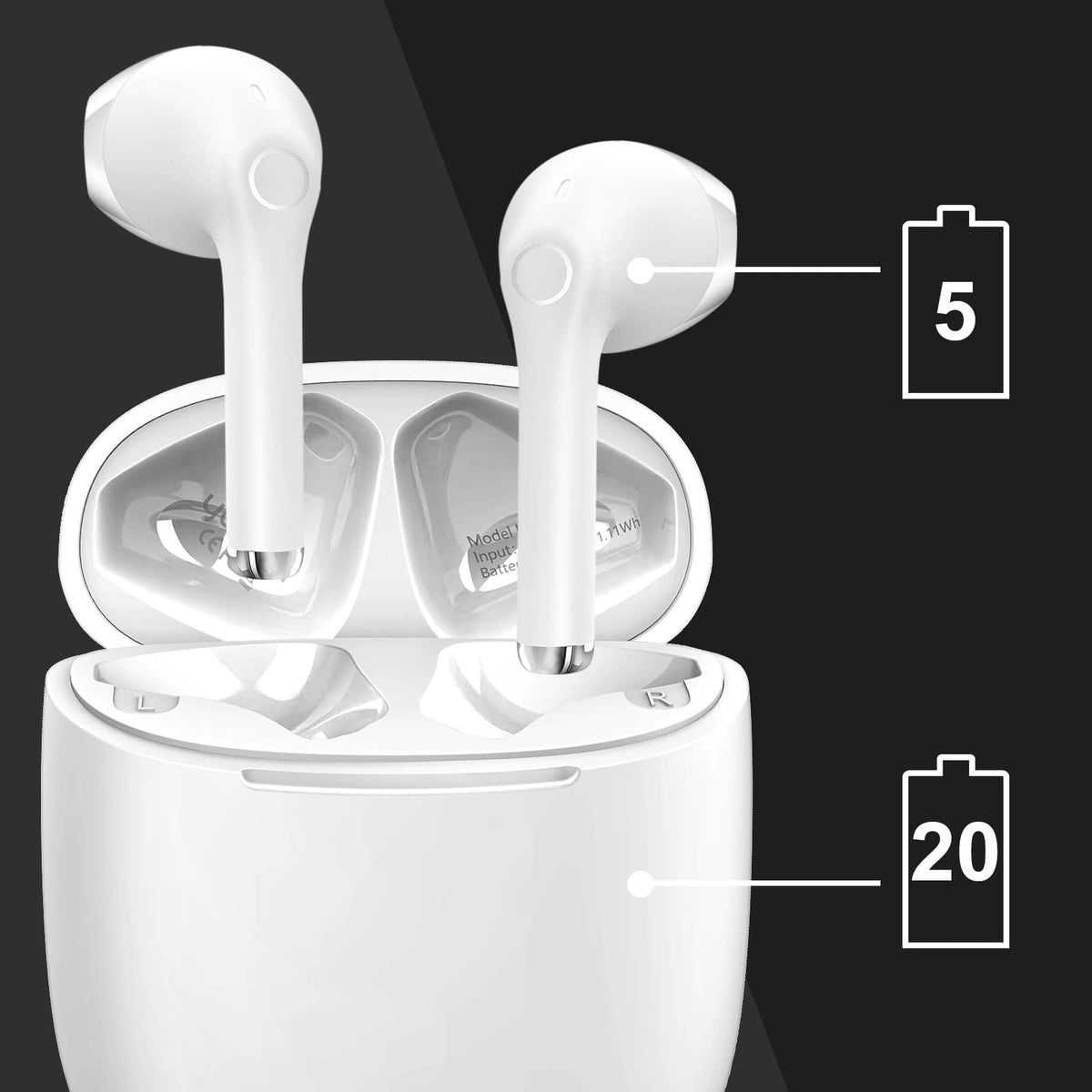 Yobola wireless earbuds built-in microphone for clear calls.