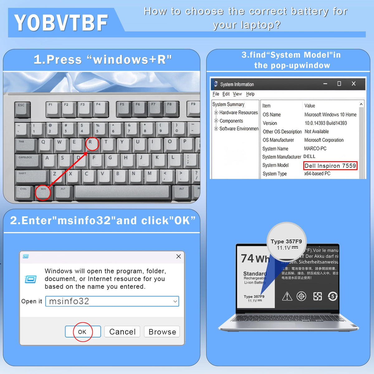YOBVTBF 357F9 installation tools included for quick swap