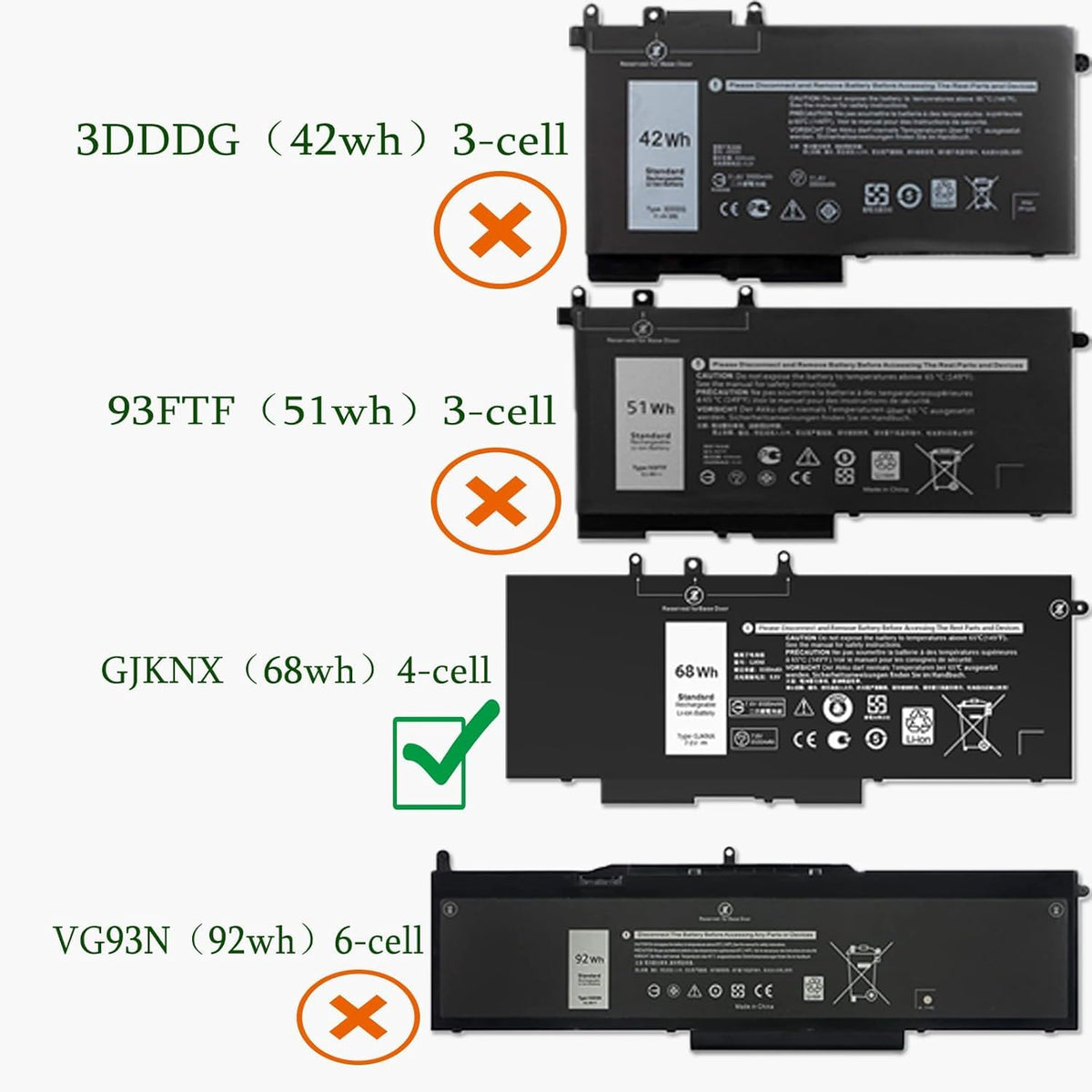 YOBVTBF GJKNX 68Wh 8500mAh capacity for longer unplugged use