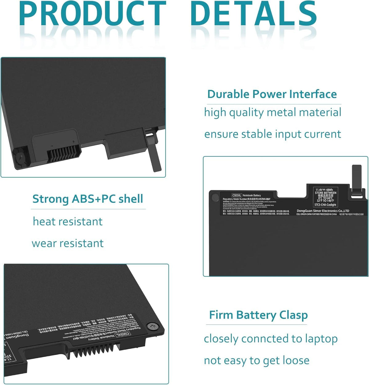YOBVTBF CS03XL battery compatible with HP EliteBook 745 G3/G4 models.