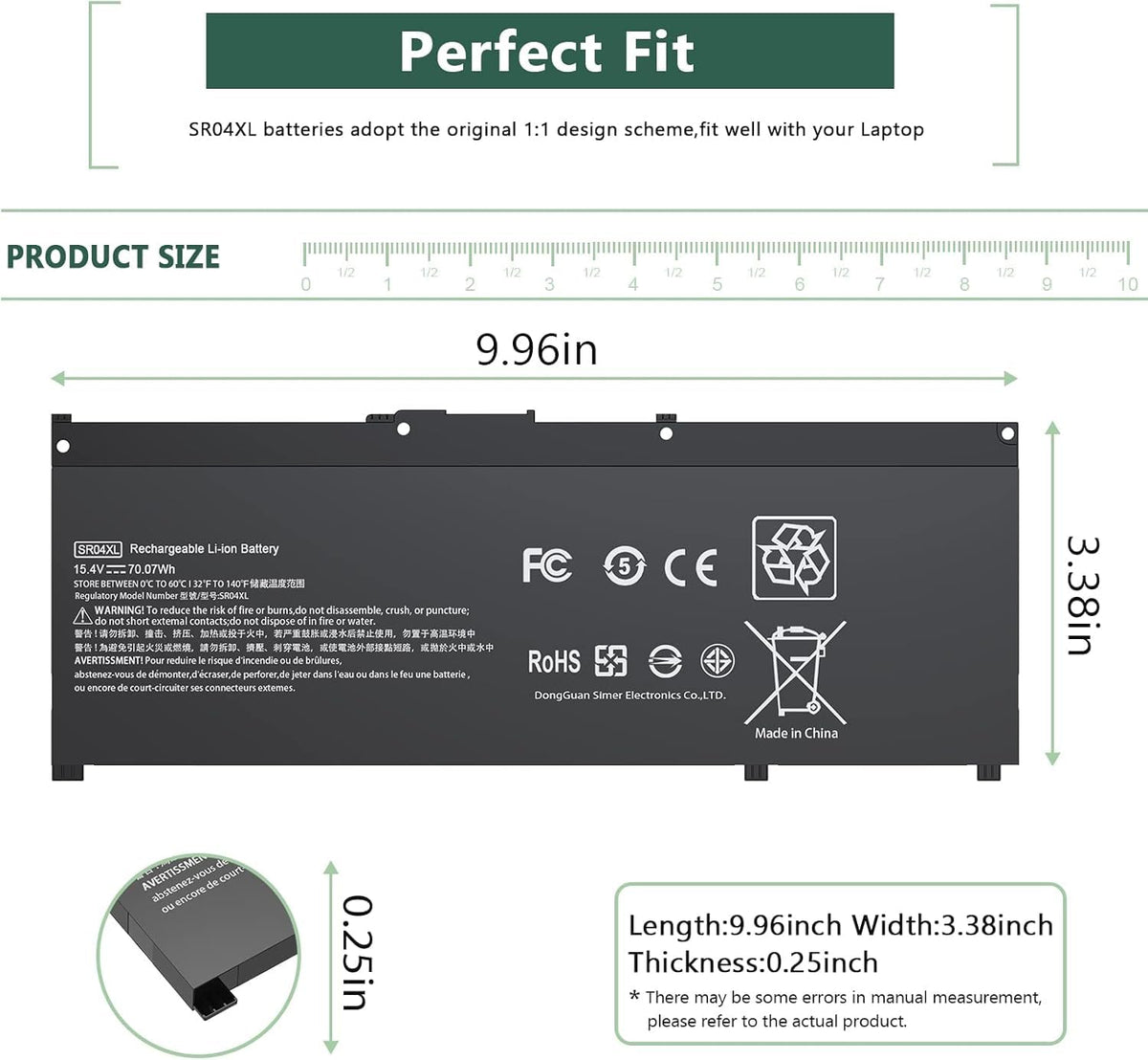 YOBVTBF SR04XL SR03XL compatible with Dell notebooks for easy replacement