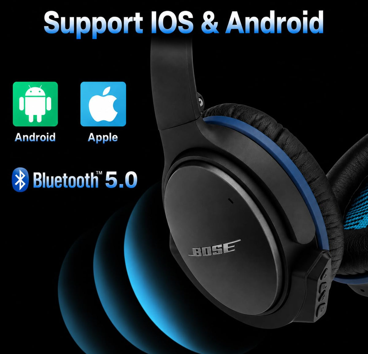 YOCOWOCO provides up to 10 hours of playback on the QC25