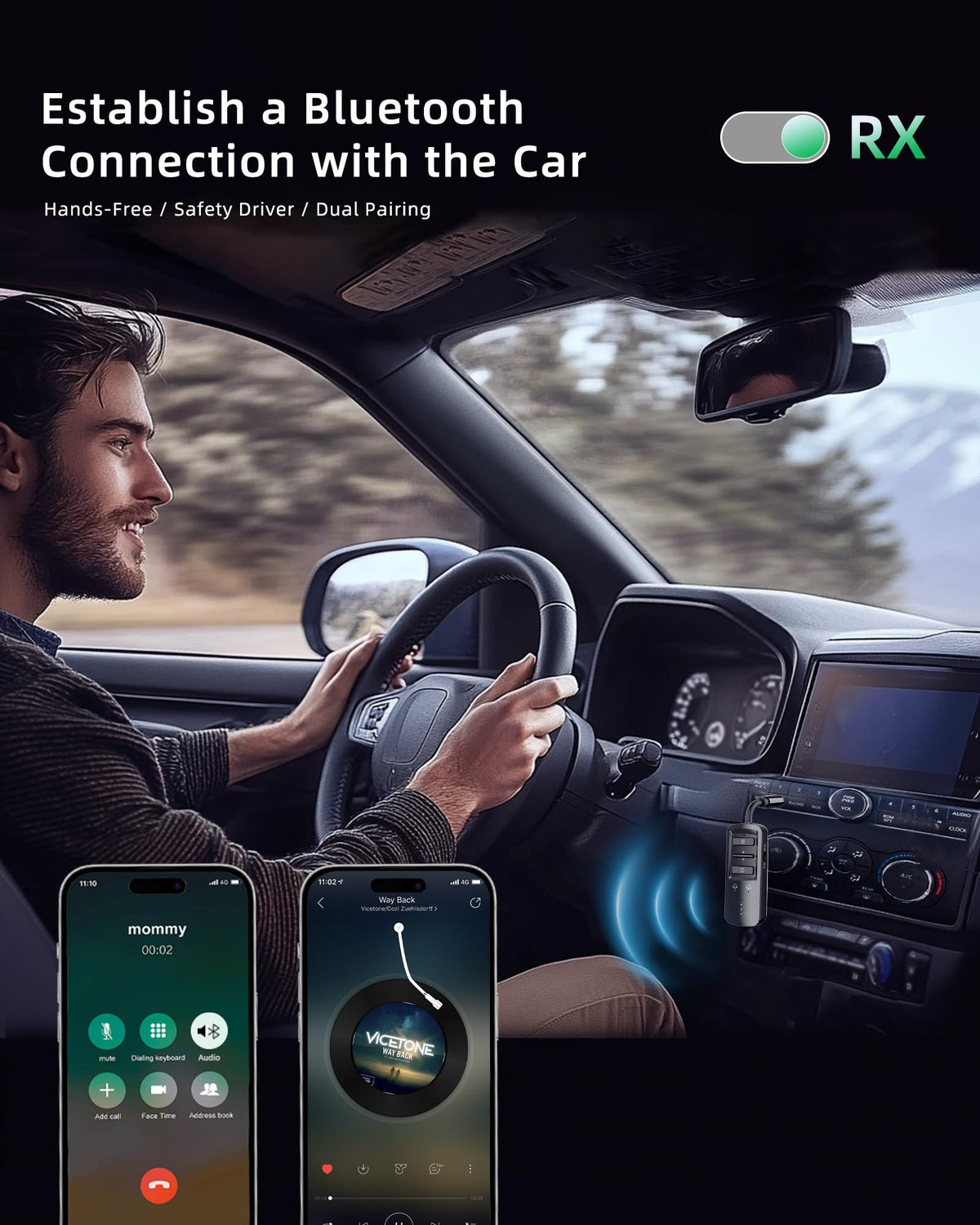 YOCOWOCO long battery life indicator showing 20+ hours playback