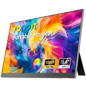 Yodoit front view showing 15.6-inch screen and benefits of portable second screen