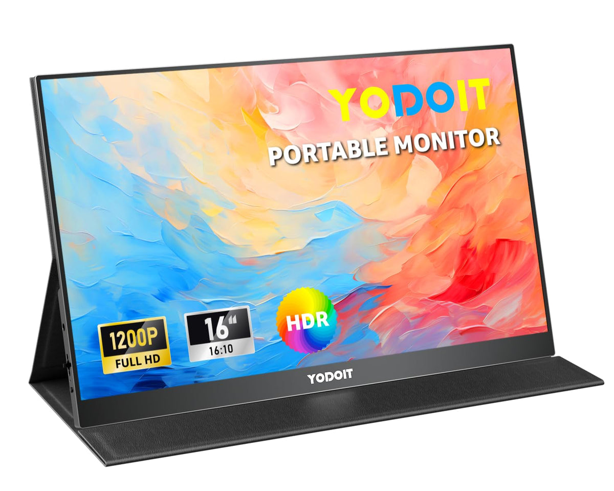 Yodoit portable monitor 1920x1200 display for crisp on-the-go productivity.