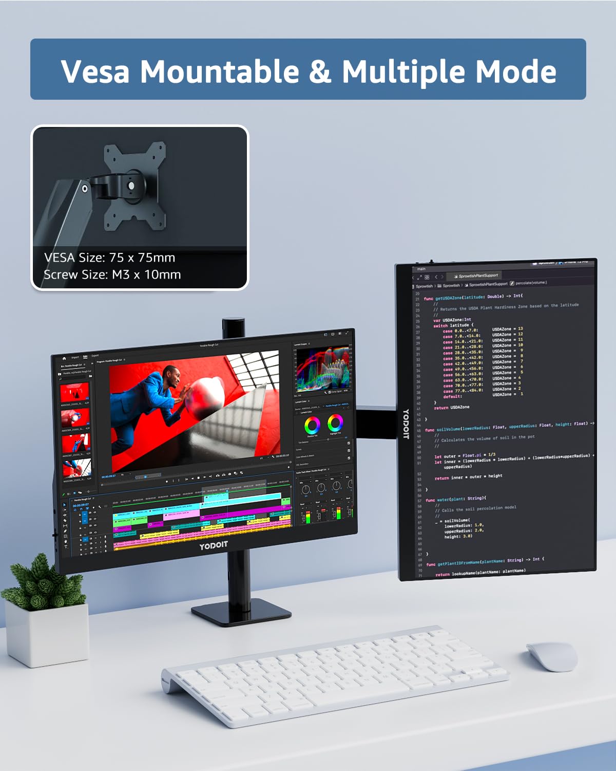 Yodoit portable monitor folding stand cover protects and adjusts viewing angle.