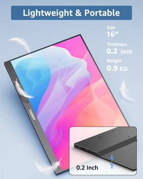 Yodoit portable monitor IPS panel 178-degree view for wide-angle clarity.