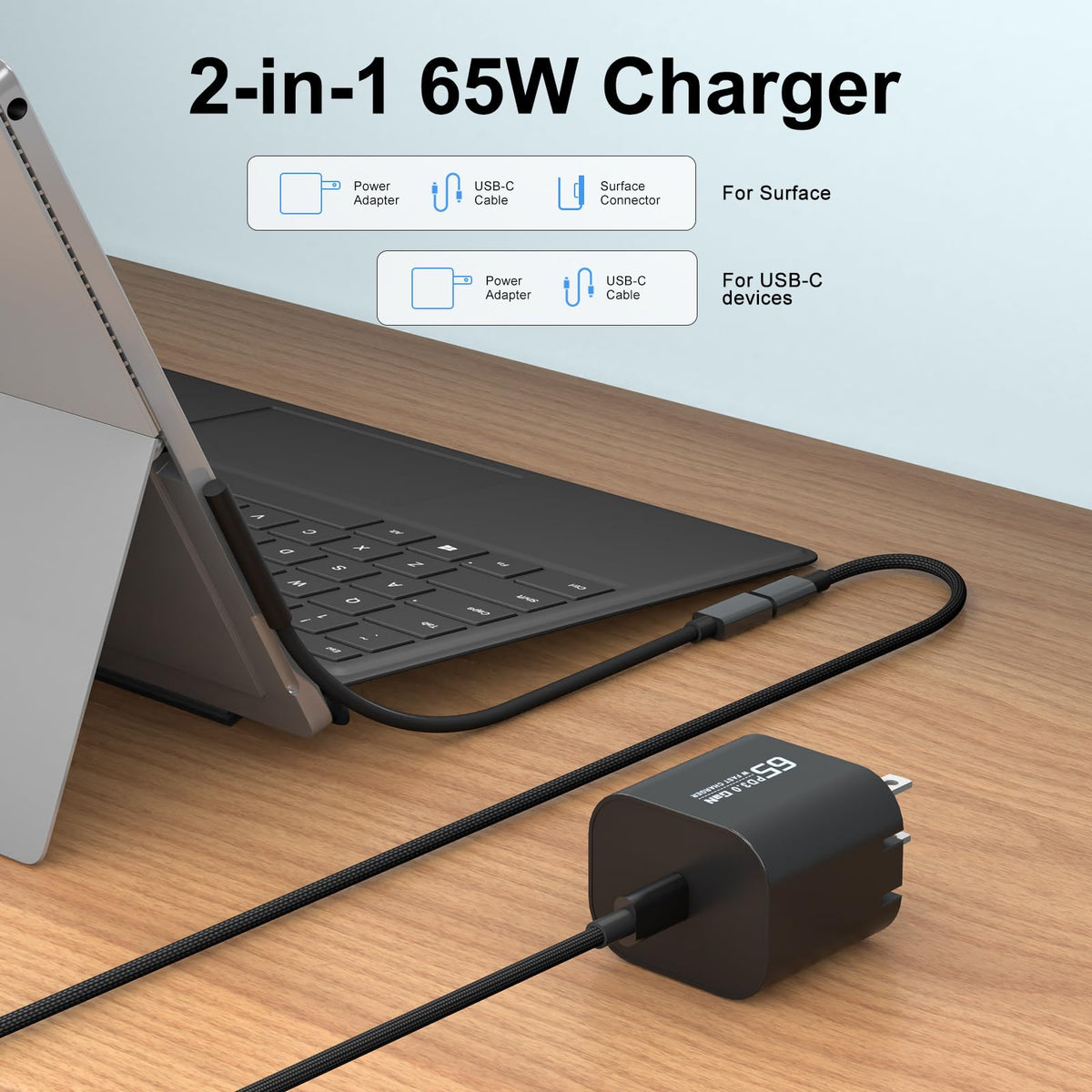 Yodzgaco close-up of Surface connector showing magnetic tip for secure charging