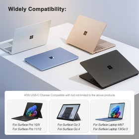 Yodzgaco 100-240V input supports worldwide use with Surface devices.