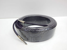 Yoico 100ft 12AWG cable front view showing length and dark blue jacket, durable choice