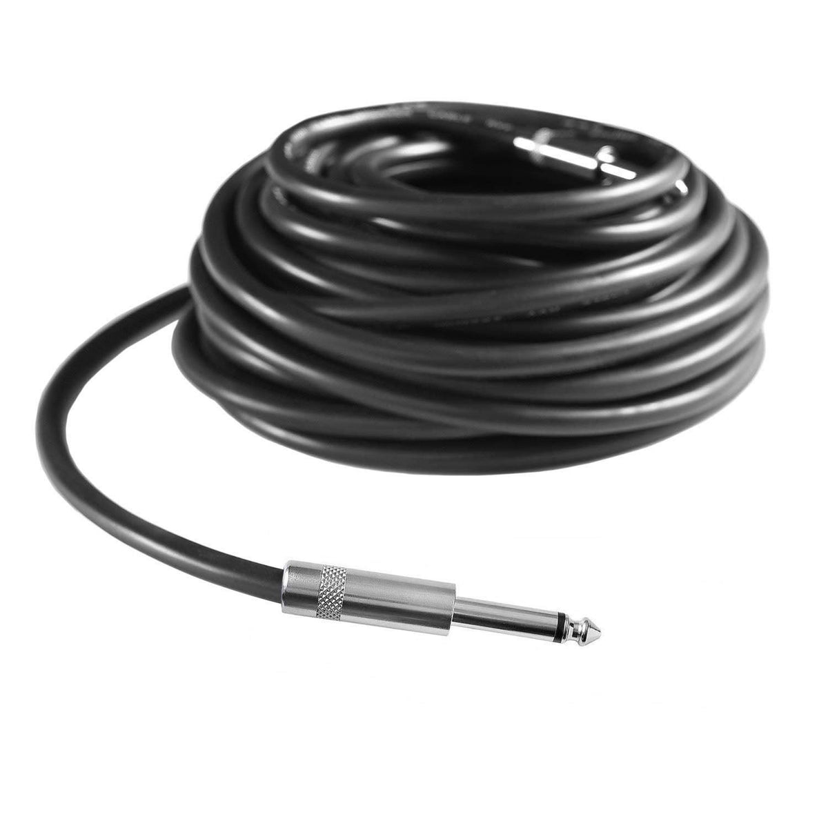 Yoico cable stretched beside ruler showing 25 feet length for reach and flexibility