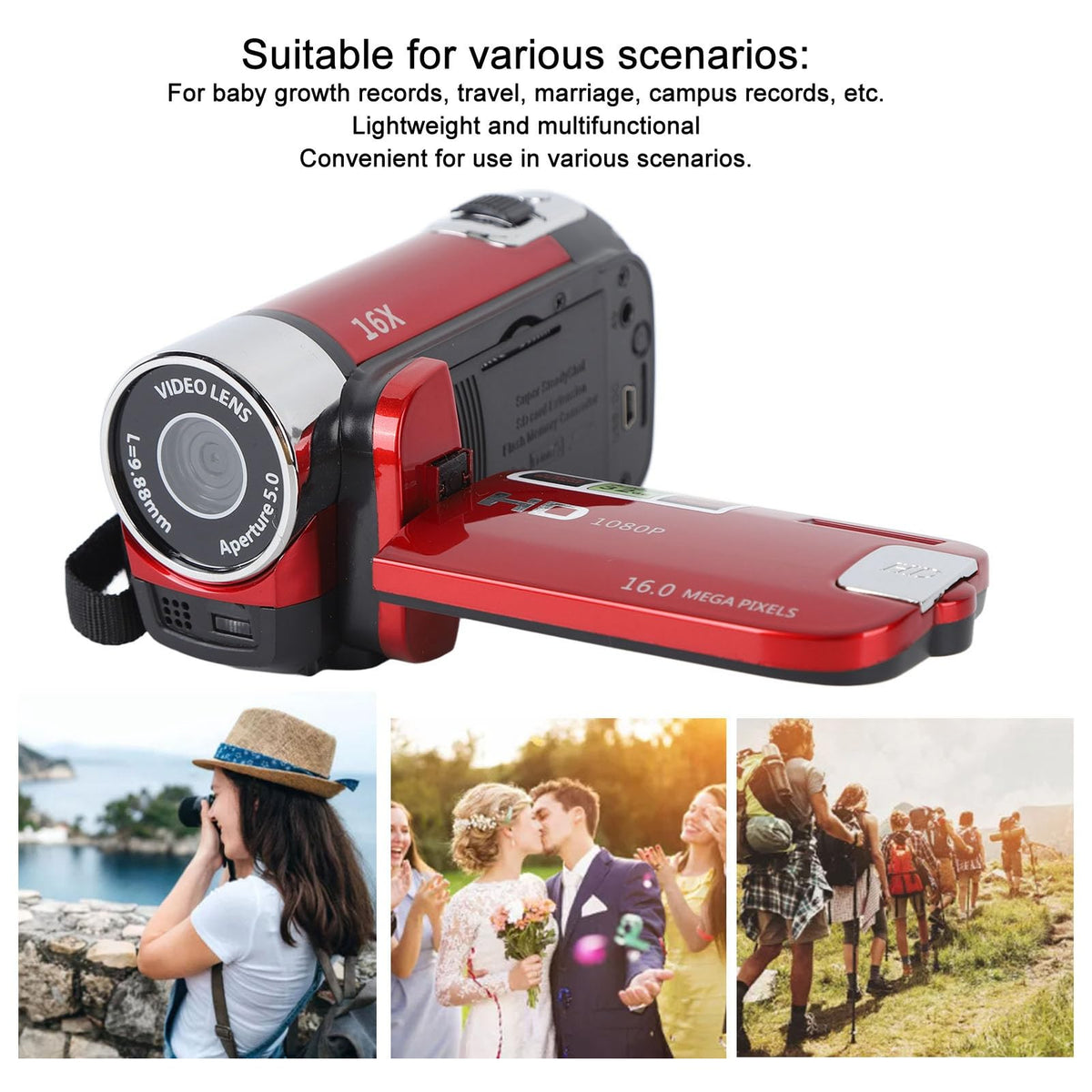 Yoidesu camera rotatable 2.7-inch screen angled for framing and easier vlogging