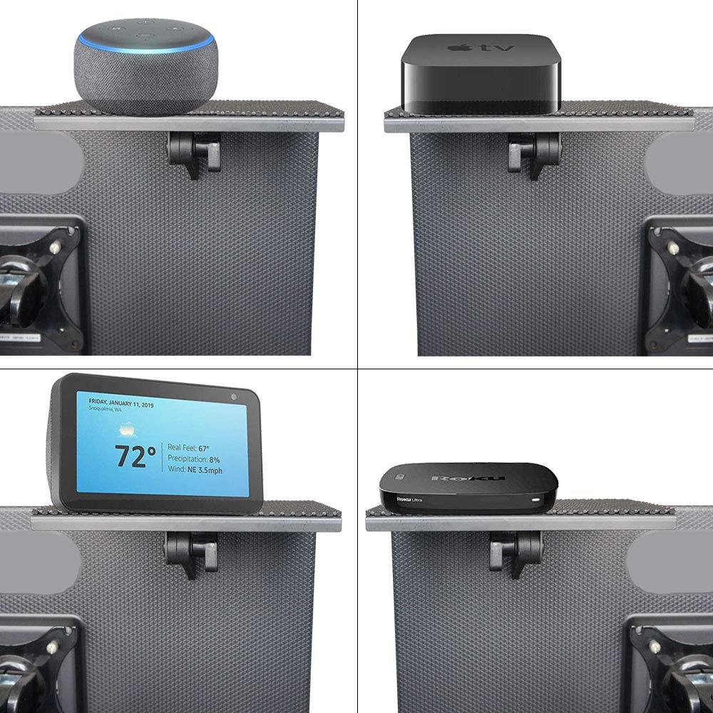 YOKEPO top shelf holding streaming device with vented slots for heat management