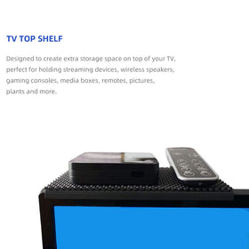 YOKEPO top shelf soft fabric surface protects TV while supporting items