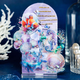 YOKSAS holographic seahorse sticker offers subtle glow for DIY projects
