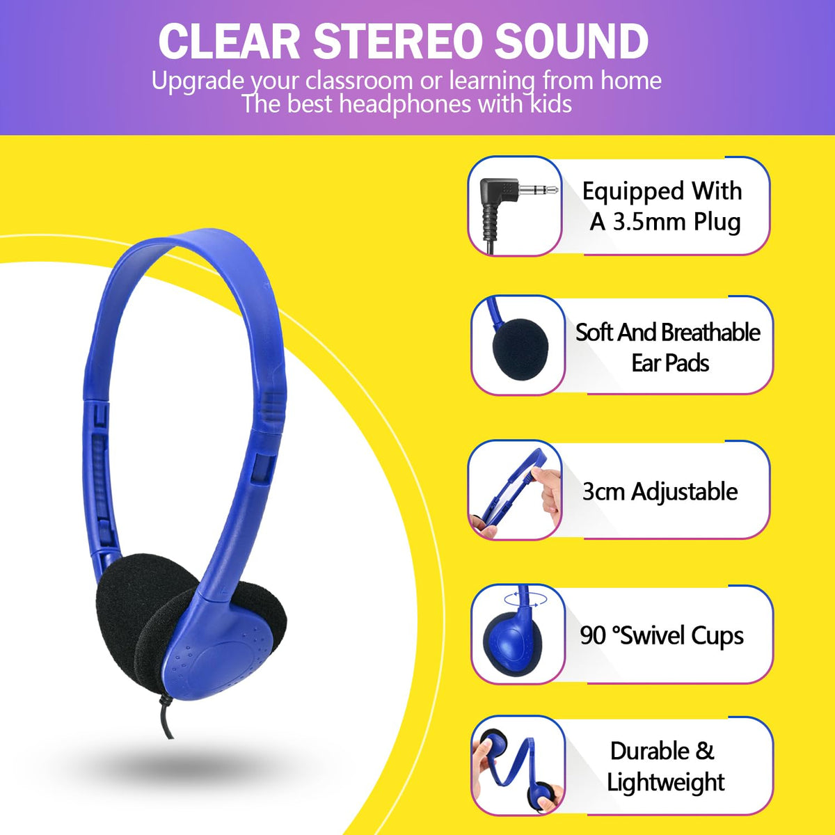 Yoley 4-foot TPE cable and 3.5mm plug close-up for durability