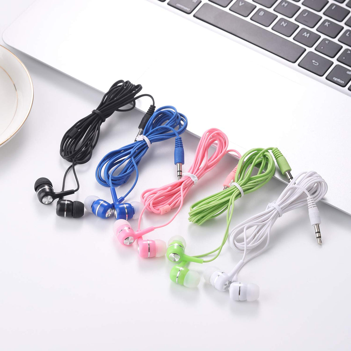 Yoley multicolor earbuds in classroom set ideal for student groups and daily use.