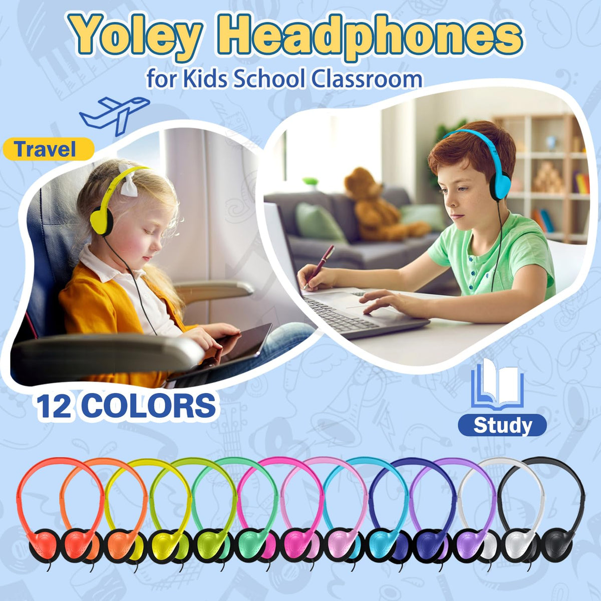 Yoley 48-inch cable with 3.5mm plug showing device compatibility and reach