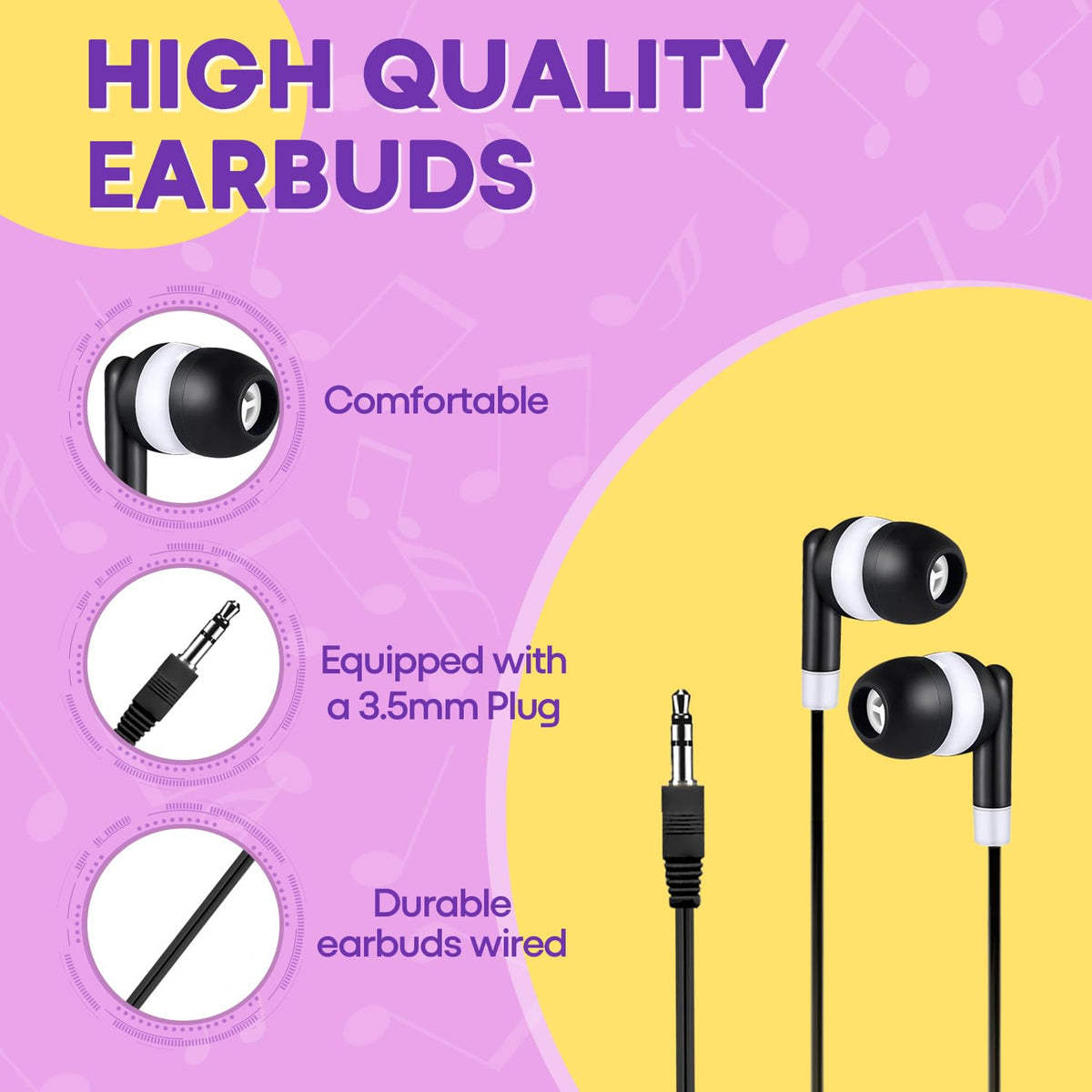 Yoley classroom earbuds bulk bundle ready for classroom deployment