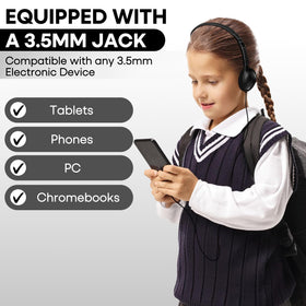 Yoley adjustable headband demo providing secure fit for different students