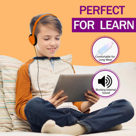 Yoley kids wearing Yoley headphones in class for focused learning