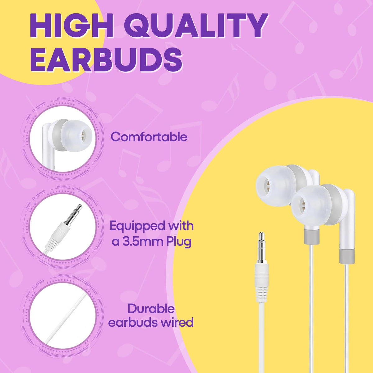 Yoley wired earphones compatible with Chromebooks, Kindles, and tablets