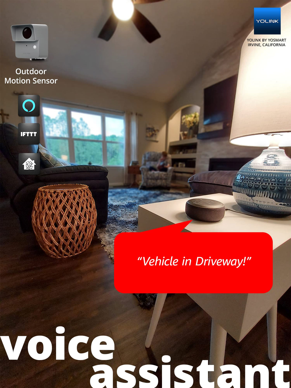 YoLink Hub with sensor in home setup enabling cloud notifications and integrations