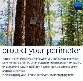 YoLink sensor close-up of motion lens highlighting accurate detection capability