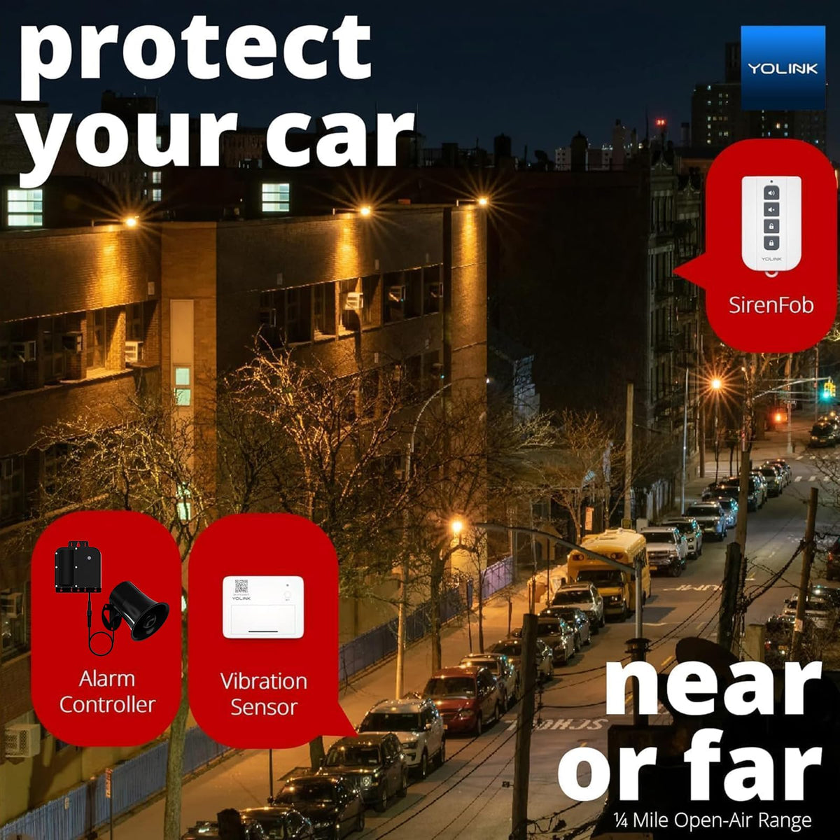 YoLink X3 installed at home entrance in daytime showing visible deterrent and coverage