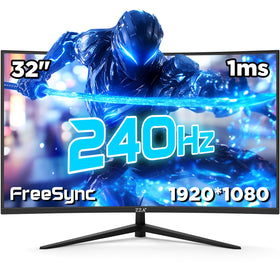 Yollber 32-inch curved monitor with 240Hz for ultra-smooth gameplay.