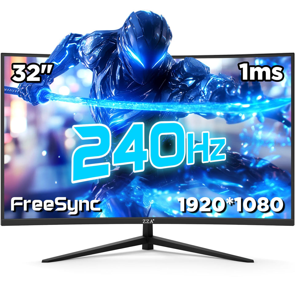 Yollber 32-inch curved monitor with 240Hz for ultra-smooth gameplay.