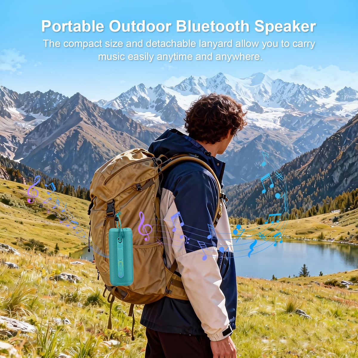YOLOEMOT Teal convenient lanyard-handle for hiking and travel