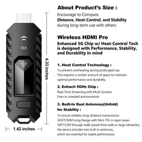 Yomais Wireless HDMI PRO range through walls showing flexible placement.