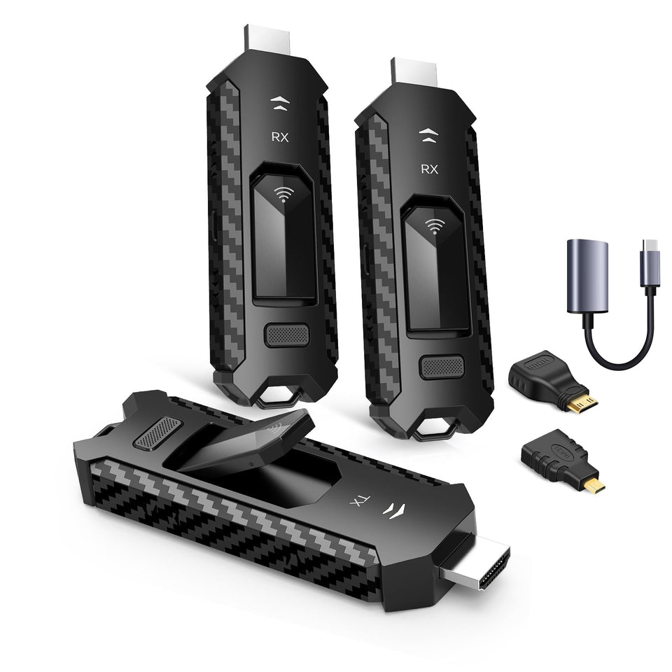 Yomais Wireless HDMI Pro transmitter front view for quick plug-and-play setup