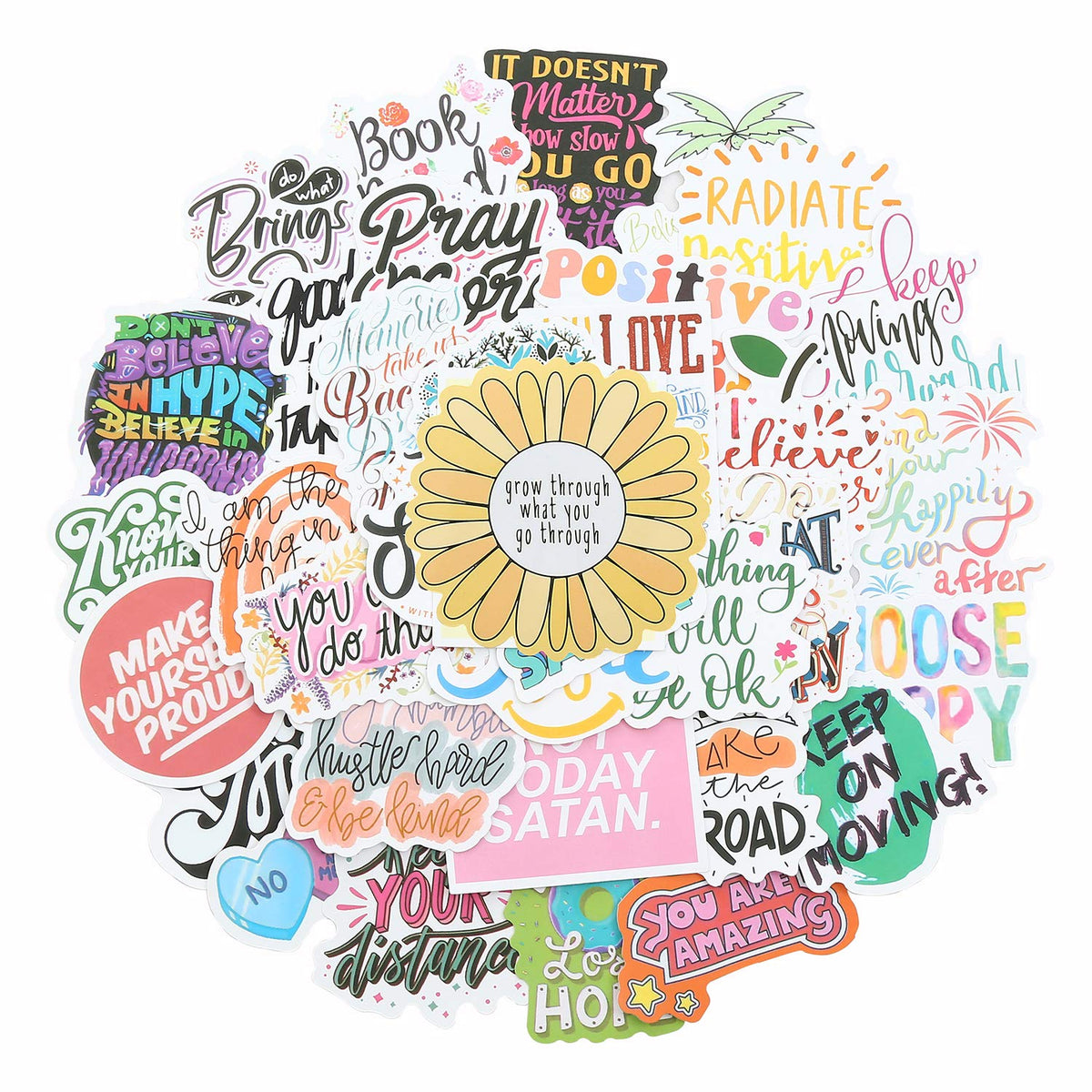 YOMELA motivational stickers with glossy and matte finishes for versatile styling