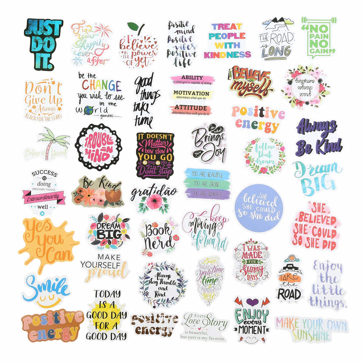 YOMELA motivational stickers on a water bottle for daily inspiration